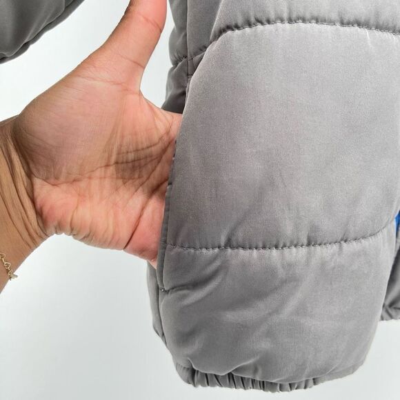 Carter’s Boy’s Gray Blue Full Zip Fleece Lined Hooded Puffer Jacket Coat Size 7 - Picture 7 of 16